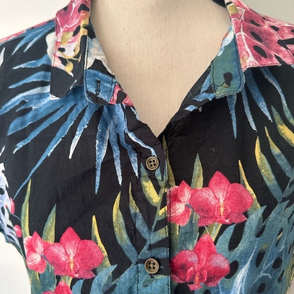 Harlow jungle, print, tie, shirt, cropped size  L/XL Jungle Barbie - Picture 4 of 9